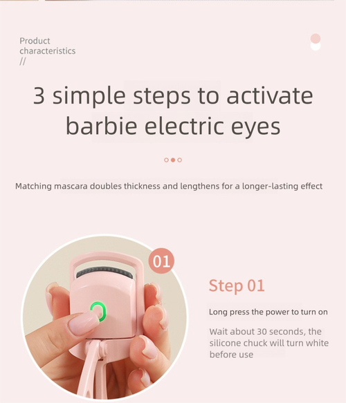 Portable small-sized electric heating eyelash curler, rechargeable and integrated with curling and curling-up functions, a magical tool
