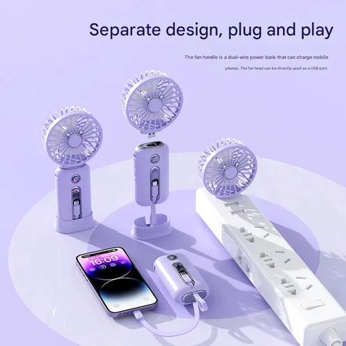 Handheld Super Fast Charge 10000mAh Portable Power Bank Fan
