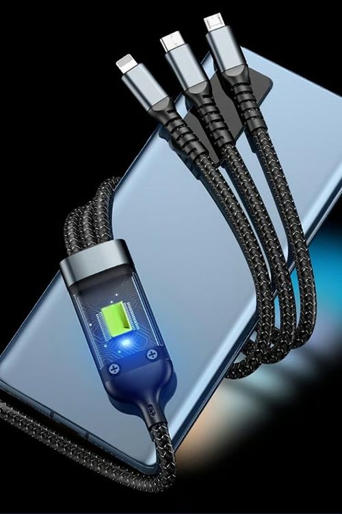 🚀🚀Transparent Luminous Super Fast Charging 3-in-1 Data Cable🚀🚀