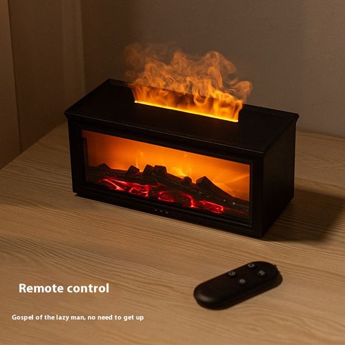 New retro fireplace flame humidifier 3D simulation fireplace flame aromatherapy machine Home desktop aromatherapy machine