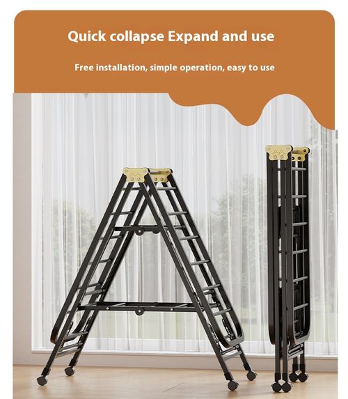Household drying rack Floor-to-ceiling indoor and outdoor folding pulley airfoil hanger Mobile carbon steel hanger Drying quilt rack