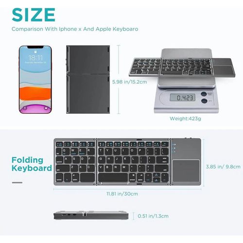 Portable folding Bluetooth keyboard📱💻, type anywhere, work smarter✨, enjoy wireless freedom🔋! 🛒Order by👉