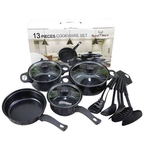 Kitchen all-round king! 13-piece set of non-stick pan set, fried and stewed in one pot, worry-free, labor-saving and non-sticky, healthy and less oil fumes, professional-grade configuration is the first choice for home use! Limited-time discount, upgrade cooking now!