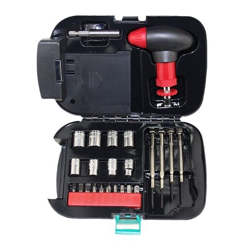 Outdoor toolbox 24-piece set Self-driving car emergency flashlight set Warning light Precision screwdriver