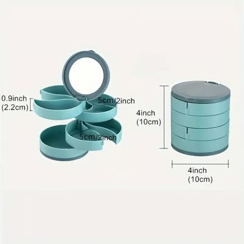 4 Layers Rotatable Jewelry Storage Box（only blue）
