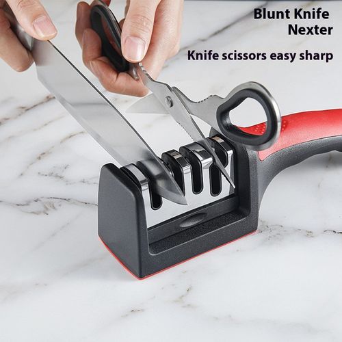 Household multi-functional three - section whetstone, fast - acting ceramic whetstone tool, a magical tool for sharpening knives