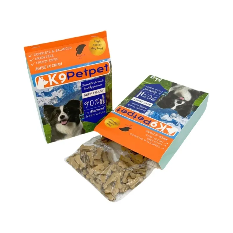 Combustible three-dimensional paper dog food simulates pet food