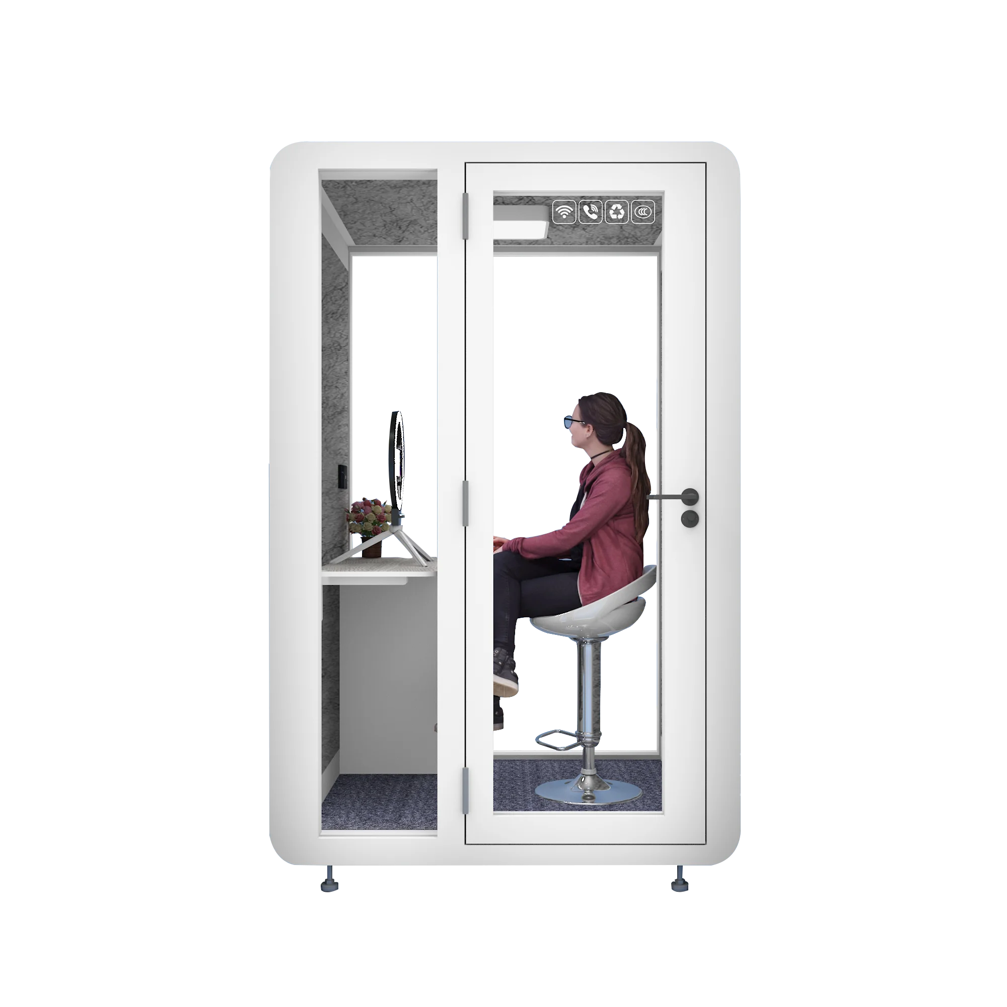 Medium sized home study room office single studio sound proof phone vocal booth office room telephone booth