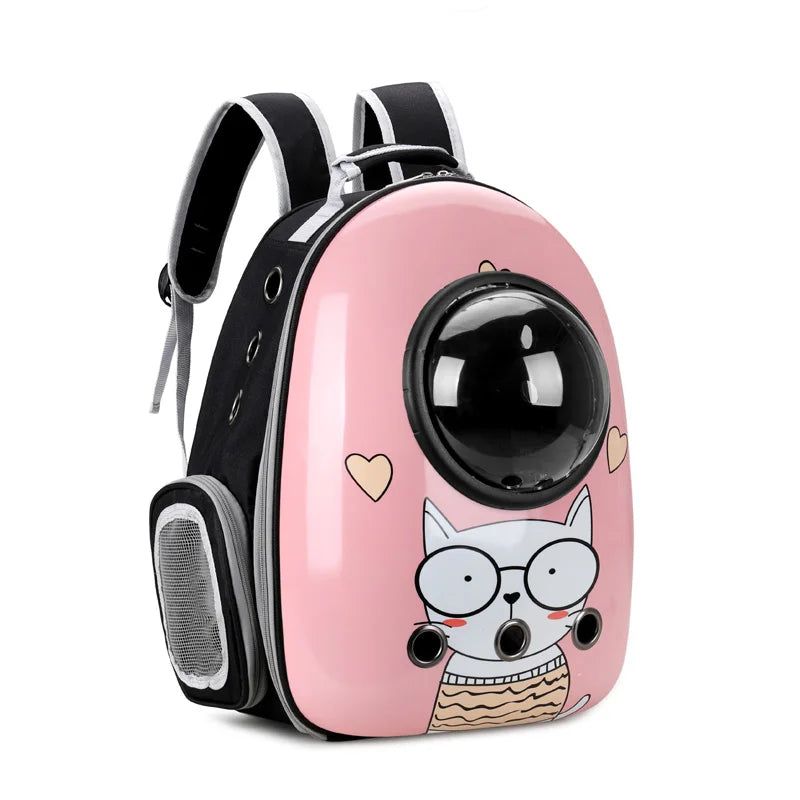 Factory direct price fashion design pet cat carrier backpack breathable with ventilation hole for outdoor hiking and traveling