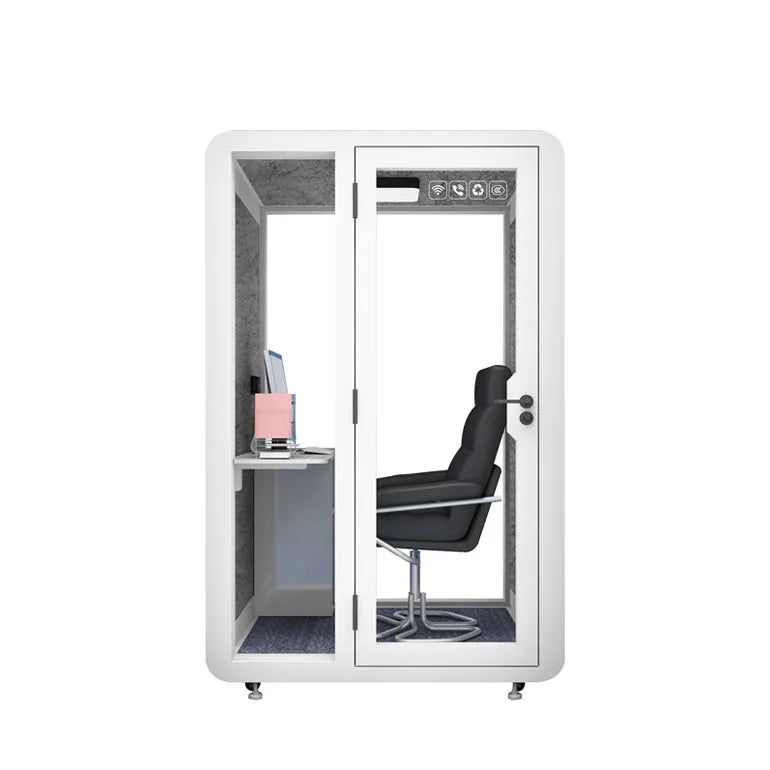 Factory supply 1.4x1.2x2.3m movable silence soundproof office  pod booth with wheels meeting pods for office