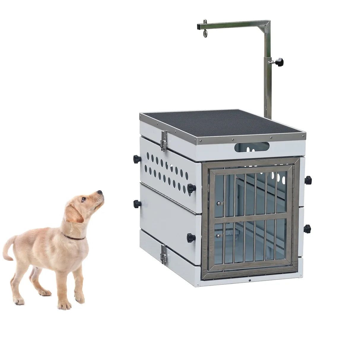 Airline-Approved Pet Carrier Professional Aluminum Folding Aircraft Cages Aluminum Trolley Box for Dogs Travel Dog Kennel Cage