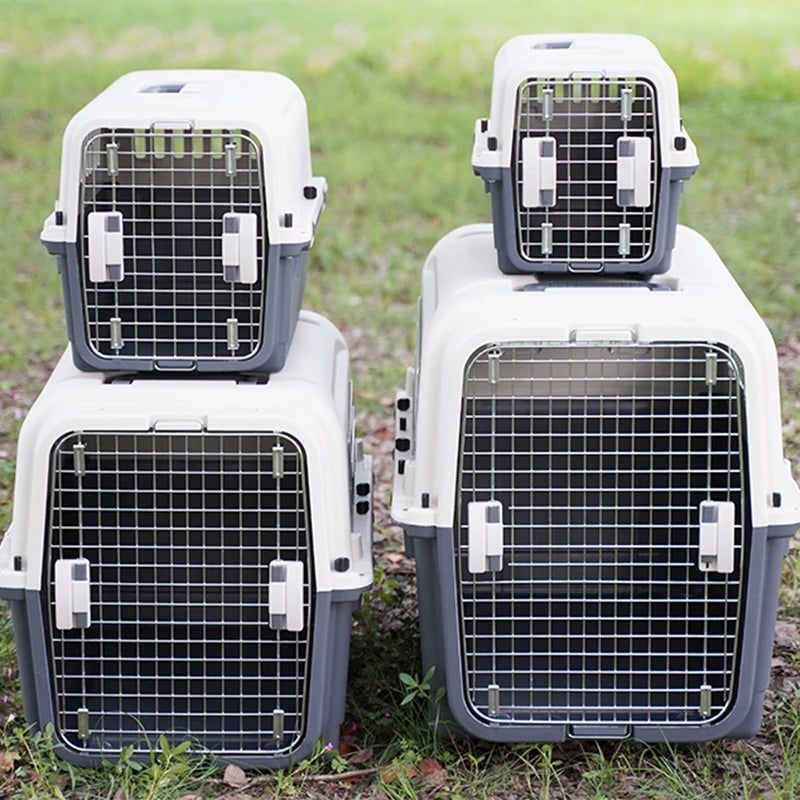 PP Plastic Material Pet Crate Kennel Pet Carrier Travel Airline Support Pet Transport Cage