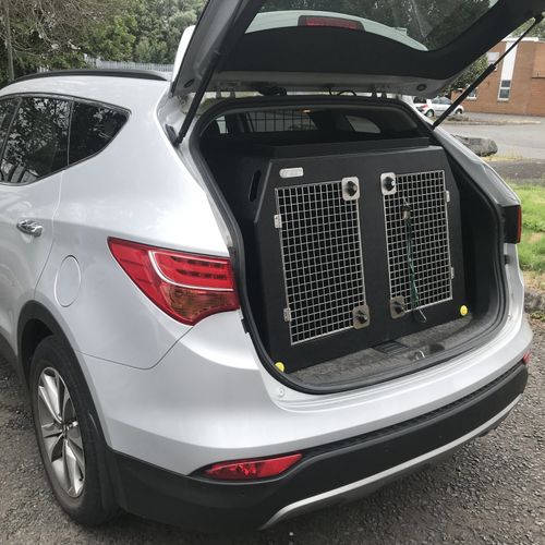 Heavy duty, indoor & outdoor, stainless steel, commercial grade dog kennels Hyundai Santa Fe | 2012-2019 | Dog Travel Crate | The DT 3