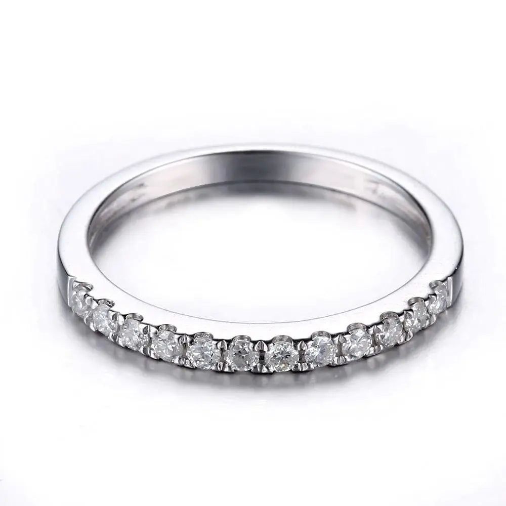 White Gold Plated Silver Moissanite Anniversary Band 0.22ct