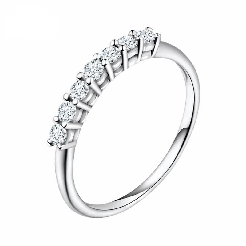 White Gold Plated 7 Stone Anniversary Ring 0.25ct Total