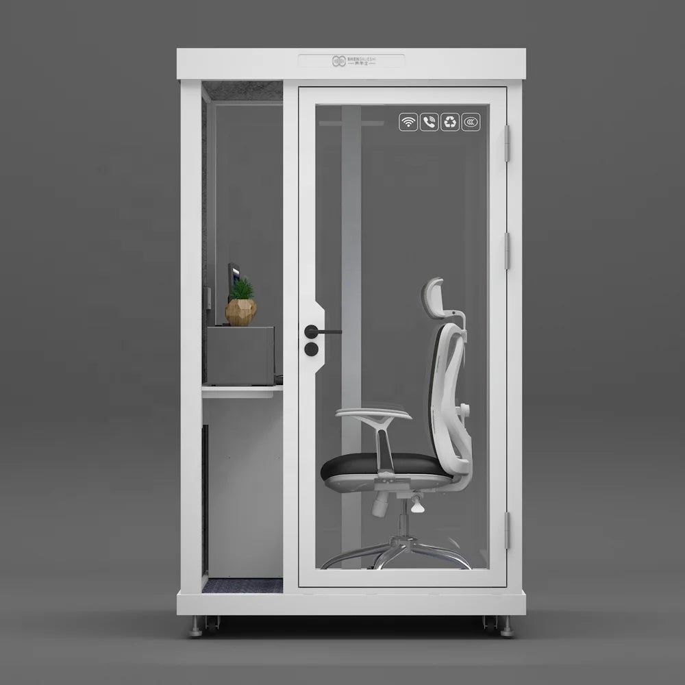 Factory customization silence meeting hot sell soundproof office booth movable office phone booth pod with wheels