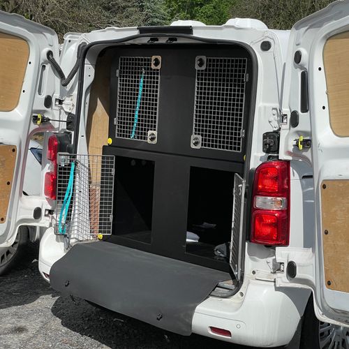 Heavy duty, indoor & outdoor, stainless steel, commercial grade dog kennels Dog Van Kit | Vauxhall Vivaro | 2010-2018 | Double stack | DT VM1