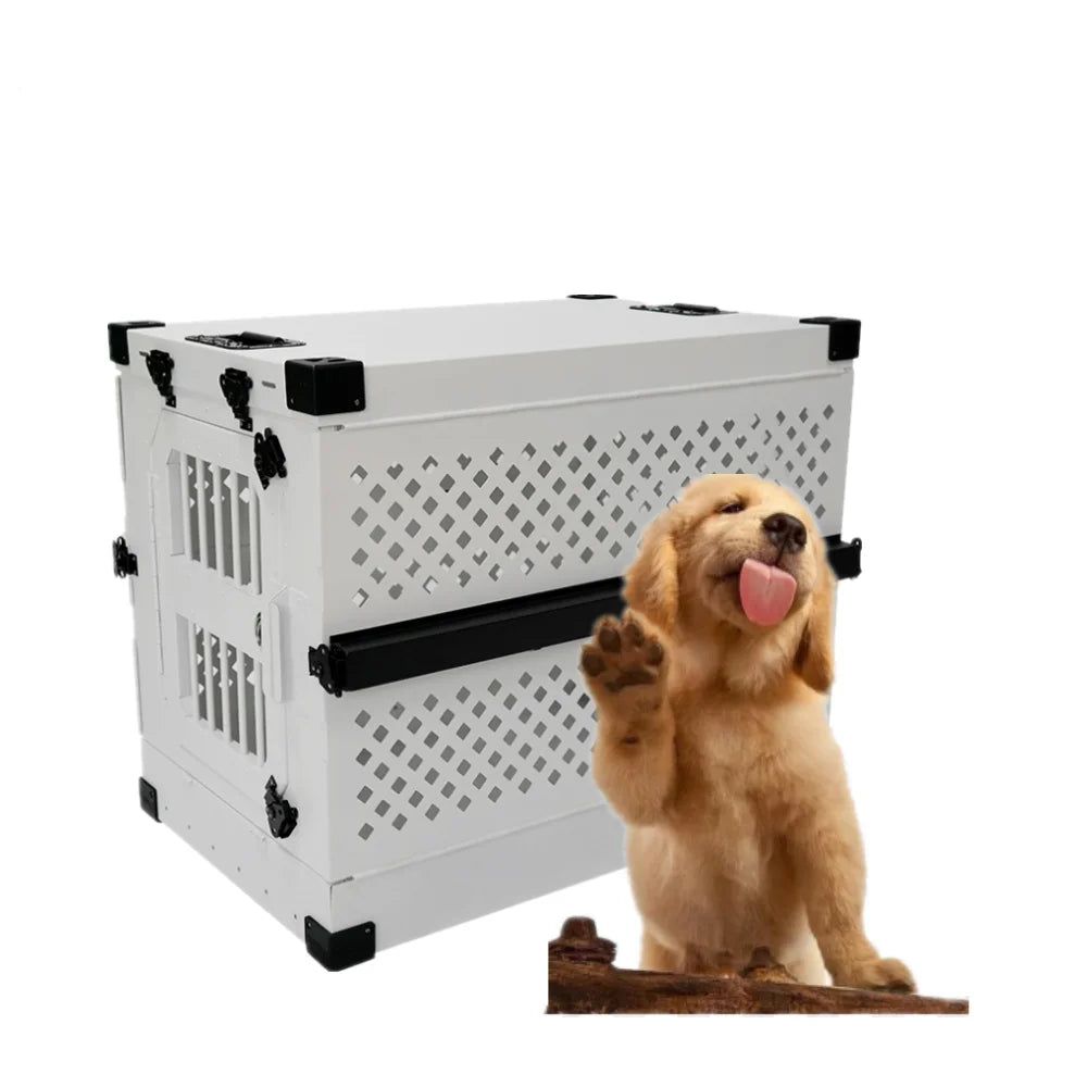 Large Aluminum Outdoor Dog Crate Folding Dog Cage  Aluminium impact Collapsable