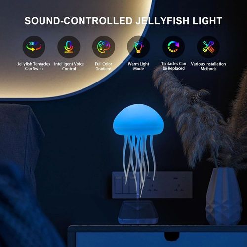 Luz de presença LED dinâmica recarregável com controlo de voz e candeeiro de mesa decorativo flutuante