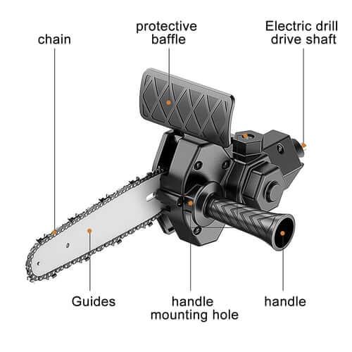 🔥Hot sale - 4  6 Inch Electric Drill Modified To Electric Chainsaw Drill Attachment