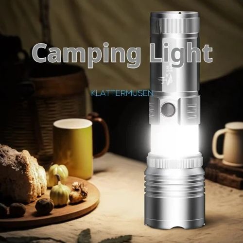 150000lumens M77 Laser Light Zoom Alloy Flashlight Built-in 6000mAh 26650 Rechargeable Battery With 360 Ring Sidelights Long Range