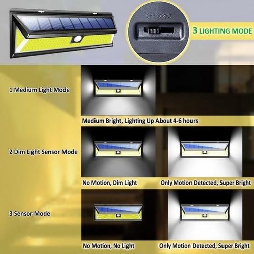 180 LED 4400mAh 1000LM COB Light Source Waterproof Solar Light Power Motion Sensor Garden Outdoor Wall Light