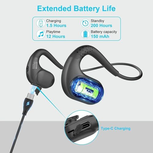 Wireless Bluetooth Headsets with Microphone Wear it for a day without hurting your ears Detachable Mute Button Open Ear Trucker Headphones