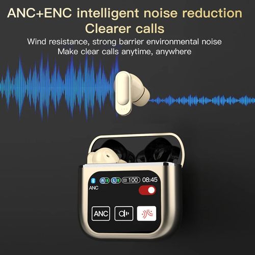 World-First Full Color Touch Screen TWS New Smart Touch Screen Display Noise-canceling Bluetooth Headphones