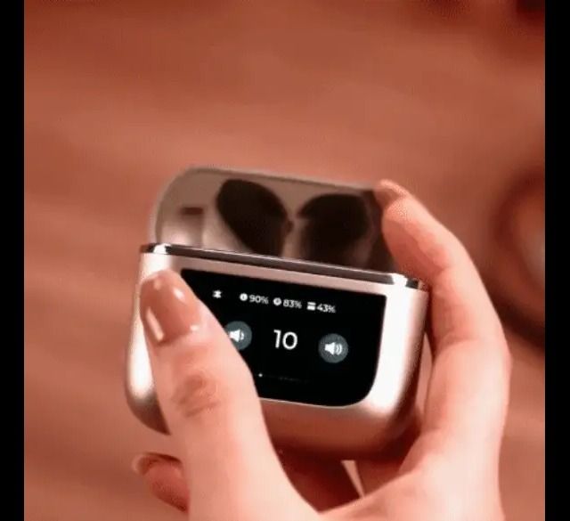 World-First Full Color Touch Screen TWS New Smart Touch Screen Display Noise-canceling Bluetooth Headphones