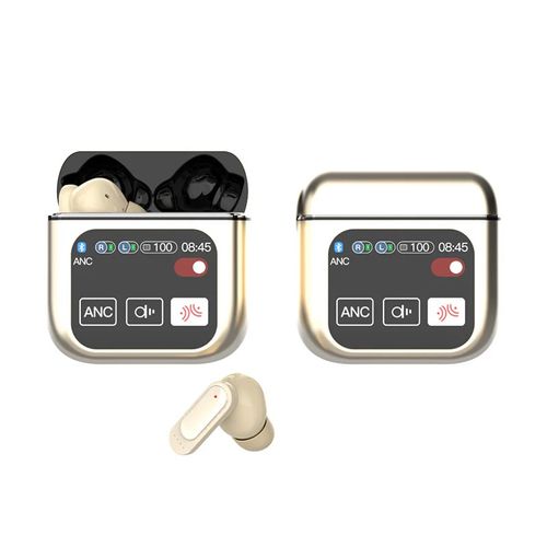 World-First Full Color Touch Screen TWS New Smart Touch Screen Display Noise-canceling Bluetooth Headphones