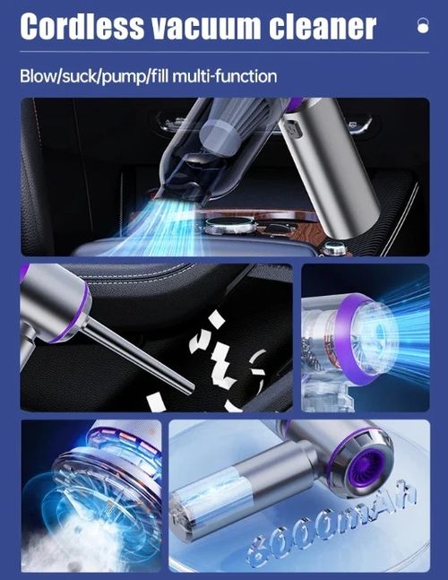 New Upgraded 120W 16000Pa 4 in1 Cordless Handheld Vacuum Cleaner Blower Vacuum Compressor Inflator Vacuum Cleaner Blower