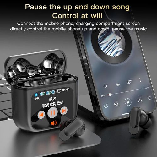 World-First Full Color Touch Screen TWS New Smart Touch Screen Display Noise-canceling Bluetooth Headphones