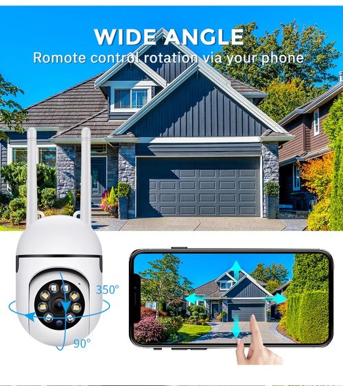 HD 1080P Mini Full Color Night Vision Wifi IP Camera Wireless Camera Full Color Night Vision Two Way Audio Motion Detection PTZ Dual Antenna Camera