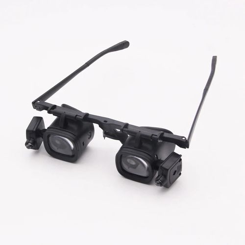 LED Glasses Magnifier 2X 4X 6X 10X 18X 24X 6 Interchangeable Lens Loupe Glasses Double Eye Jeweler Watches Repair Changable Lens