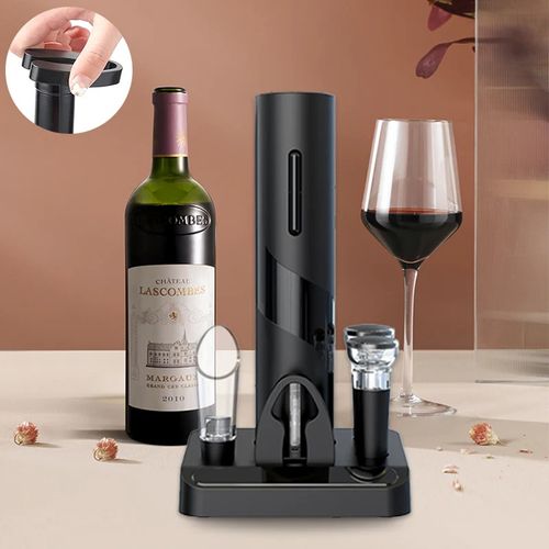 4 in 1 Electric Automatic Wine Opener Set Automatic Corkscrew Wine Openers for Beer Battery Bottle Opener Foil Cutter Kitchen Bar Can Opener