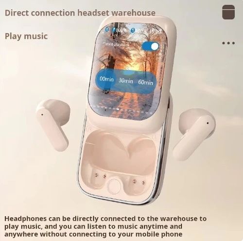 Full Color Touchscreen Slider TWS Wireless Bluetooth Headset Noise Canceling LCD screen Ultra-long Playtime