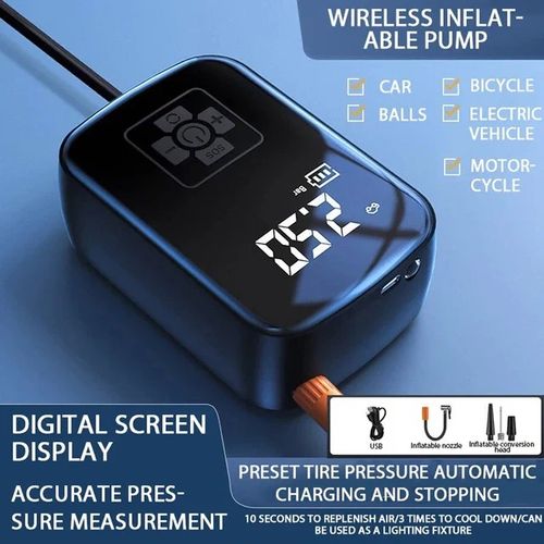 Fast Filling Mini Wireless Portable Digital Display Tire Inflator for Cars Motorcycle Bicycle Boat Tyre Balls Multifunction Tire Inflator