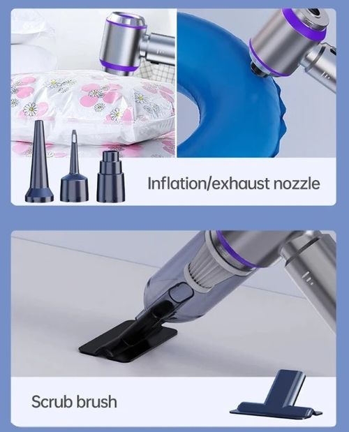 New Upgraded 120W 16000Pa 4 in1 Cordless Handheld Vacuum Cleaner Blower Vacuum Compressor Inflator Vacuum Cleaner Blower