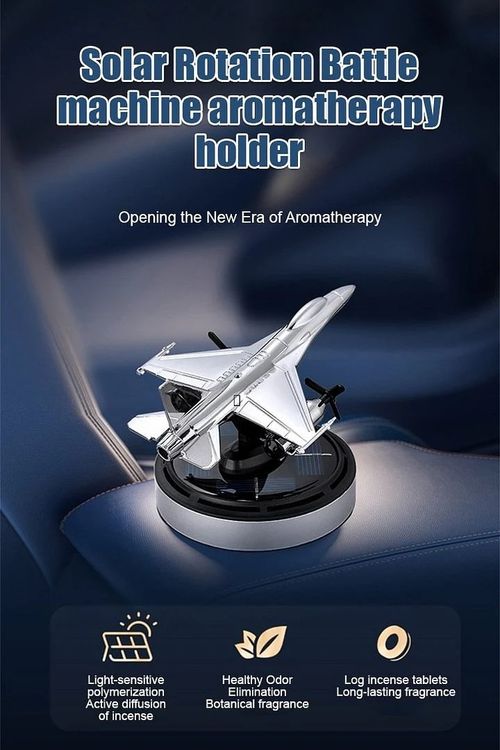 Airplane Solar Energy Rotating Car Air Freshener Scents Diffuser