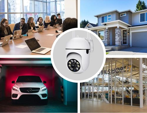 HD 1080P Mini Full Color Night Vision Wifi IP Camera Wireless Camera Full Color Night Vision Two Way Audio Motion Detection PTZ Dual Antenna Camera