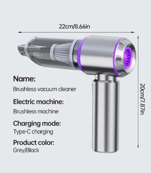 New Upgraded 120W 16000Pa 4 in1 Cordless Handheld Vacuum Cleaner Blower Vacuum Compressor Inflator Vacuum Cleaner Blower