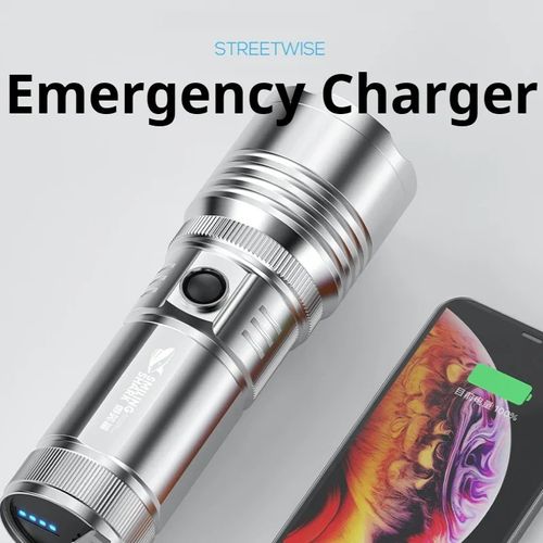 150000lumens M77 Laser Light Zoom Alloy Flashlight Built-in 6000mAh 26650 Rechargeable Battery With 360 Ring Sidelights Long Range
