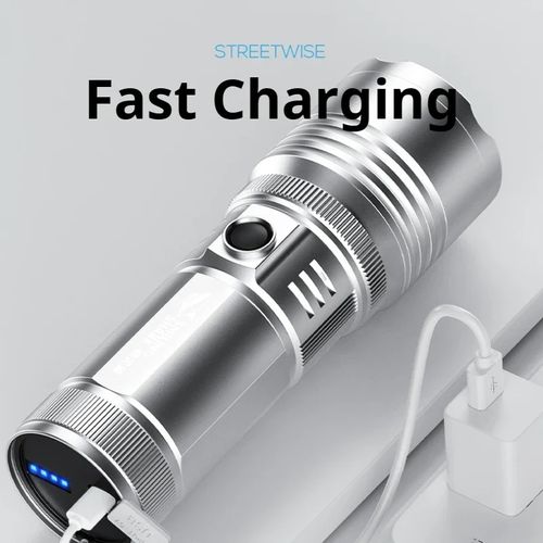 150000lumens M77 Laser Light Zoom Alloy Flashlight Built-in 6000mAh 26650 Rechargeable Battery With 360 Ring Sidelights Long Range