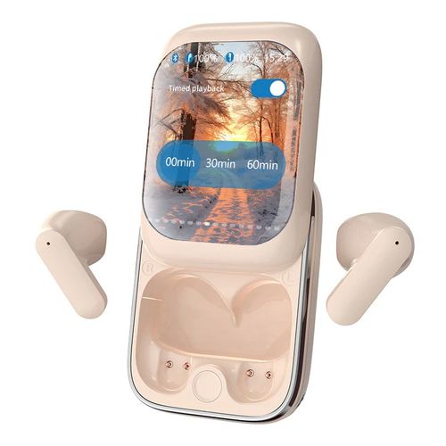 Full Color Touchscreen Slider TWS Wireless Bluetooth Headset Noise Canceling LCD screen Ultra-long Playtime