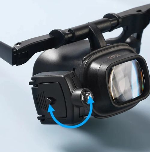 LED Glasses Magnifier 2X 4X 6X 10X 18X 24X 6 Interchangeable Lens Loupe Glasses Double Eye Jeweler Watches Repair Changable Lens