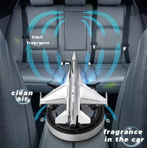 Airplane Solar Energy Rotating Car Air Freshener Scents Diffuser