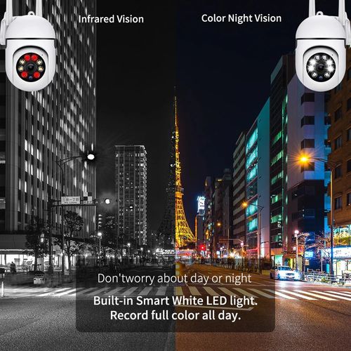 HD 1080P Mini Full Color Night Vision Wifi IP Camera Wireless Camera Full Color Night Vision Two Way Audio Motion Detection PTZ Dual Antenna Camera