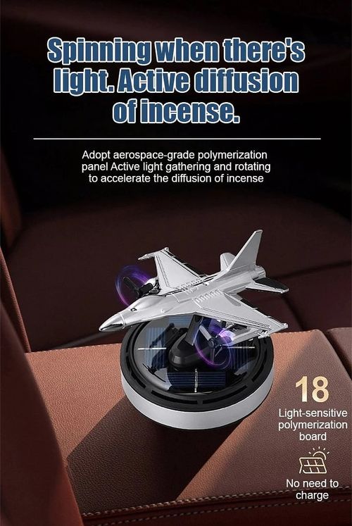 Airplane Solar Energy Rotating Car Air Freshener Scents Diffuser