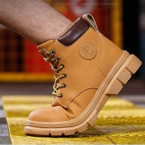 Leather Safety Shoes Work Shoes Steel Toe Men Puncture-protective Work Boots Anti-smash Protect Boots Indestructible Safety Lightweight