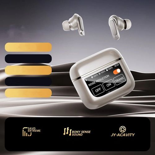 World-First Full Color Touch Screen TWS New Smart Touch Screen Display Noise-canceling Bluetooth Headphones